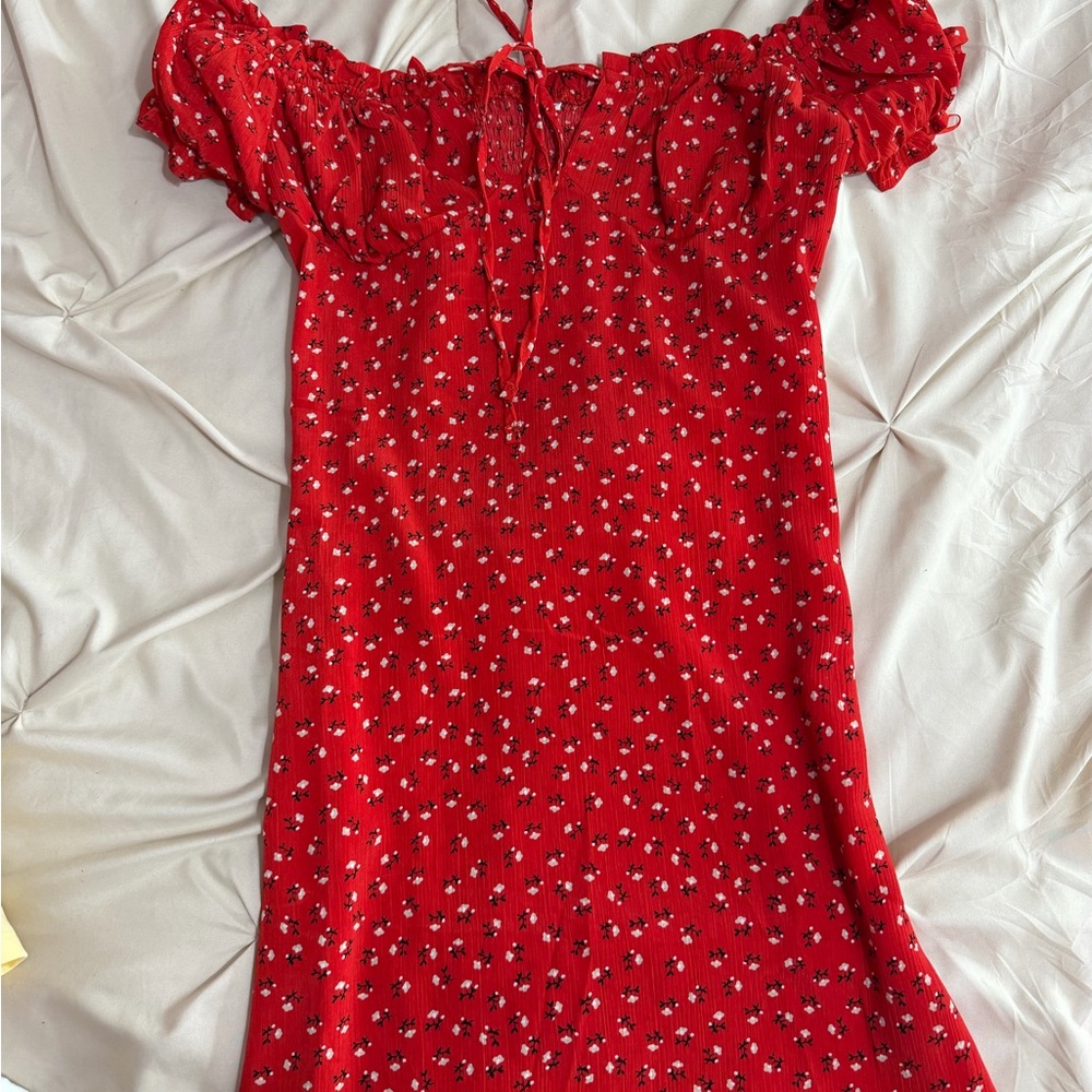 SHEIN Red Floral Mini Dress